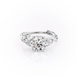 2 CT Round Cut Three Stone Twig Lab-Grown Diamond Engagement Ring