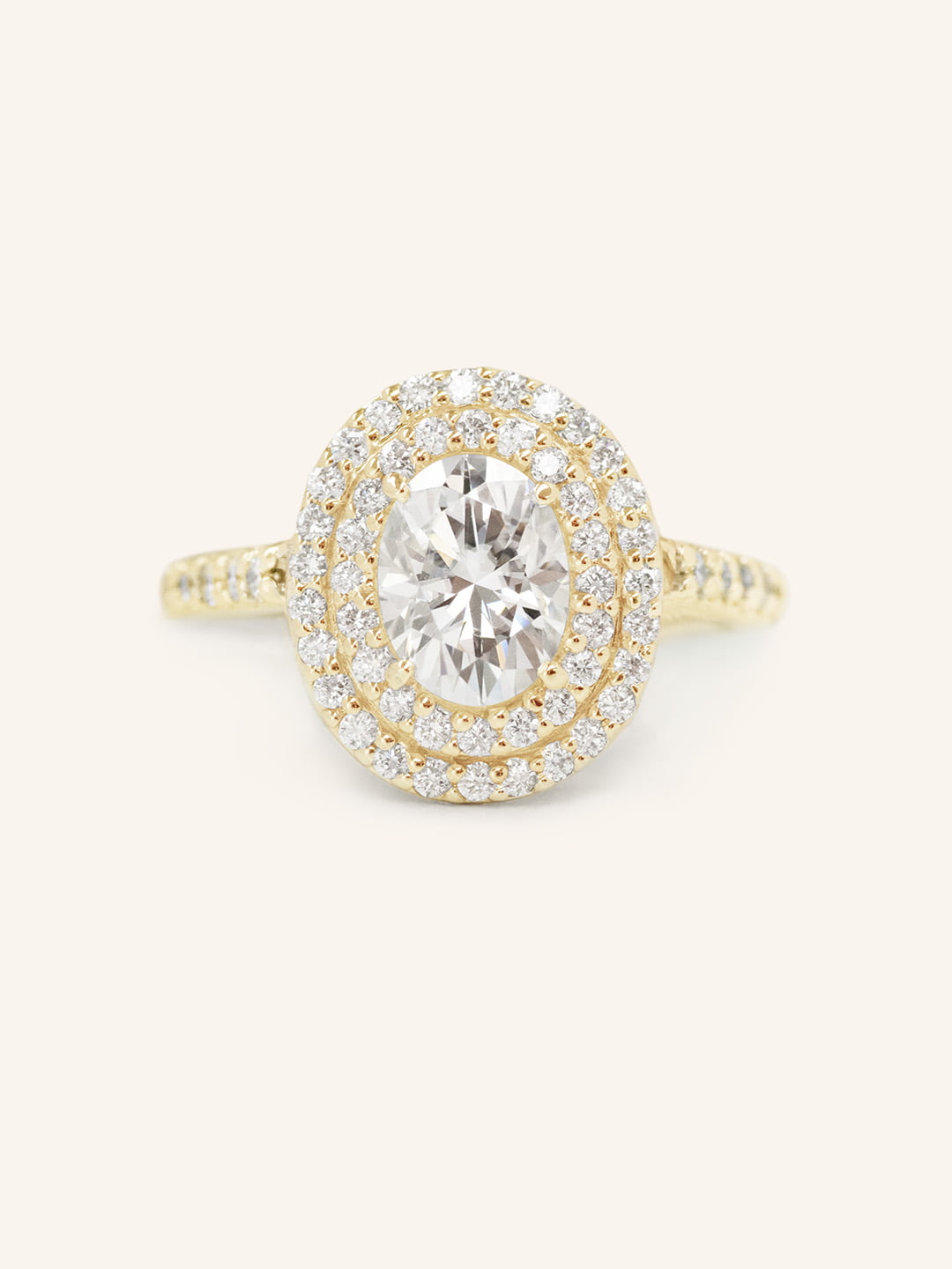 1 CT Oval Cut Double Halo Lab-Grown Diamond Engagement Ring 1
