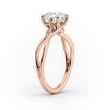 2 CT Cushion Cut Three Stone Split Shank Lab-Grown Diamond Engagement Ring