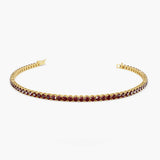 5 TCW Round Shaped January-Garnet Birthstone Bracelet