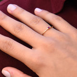 0.5 CT Oval Cut Three Stone July-Ruby Birthstone Engagement Ring