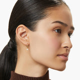 June-Pearl Birthstone Hoop Earrings