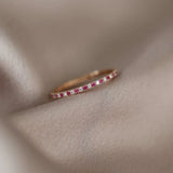 1 TCW Round Shaped July-Ruby Birthstone Wedding Band