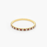 1 TCW Round Shaped July-Ruby Birthstone Wedding Band