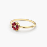 1.2 TCW Marquise & Round  Shaped January-Garnet Birthstone Wedding Band