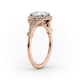 2 CT Asscher Cut Halo & Vintage Pave Lab-Grown Diamond Engagement Ring