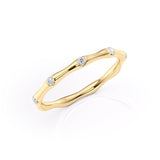 0.1 TCW Round Cut Lab-Grown Diamond Curved Wedding Band