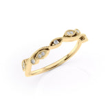 0.06 TCW Round Cut Lab-Grown Diamond Curved Wedding Band