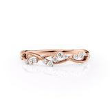 0.15 TCW Round Lab-Grown Diamond Curved Wedding Band