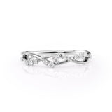 0.15 TCW Round Lab-Grown Diamond Curved Wedding Band