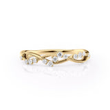 0.15 TCW Round Lab-Grown Diamond Curved Wedding Band