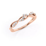 0.15 TCW Round Lab-Grown Diamond Curved Wedding Band