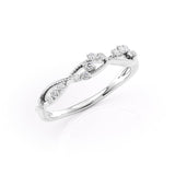 0.15 TCW Round Lab-Grown Diamond Curved Wedding Band