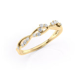 0.15 TCW Round Lab-Grown Diamond Curved Wedding Band