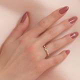 0.15 TCW Round Lab-Grown Diamond Curved Wedding Band