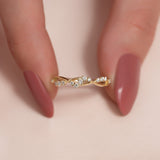 0.15 TCW Round Lab-Grown Diamond Curved Wedding Band