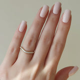 0.4 TCW Round Cut Lab-Grown Diamond Curved Eternity Wedding Band