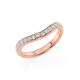 0.4 TCW Round Cut Lab-Grown Diamond Curved Eternity Wedding Band
