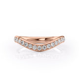 0.4 TCW Round Cut Lab-Grown Diamond Curved Eternity Wedding Band