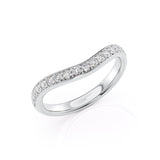 0.4 TCW Round Cut Lab-Grown Diamond Curved Eternity Wedding Band