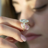 2.5 CT Marquise Cut Three Stone Twig Lab-Grown Diamond Engagement Ring