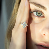 2.5 CT Marquise Cut Three Stone Twig Lab-Grown Diamond Engagement Ring