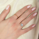 2 CT Round Cut Three Stone Twig Lab-Grown Diamond Engagement Ring