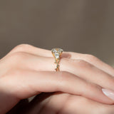 2 CT Round Cut Three Stone Twig Lab-Grown Diamond Engagement Ring