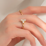 2 CT Radiant Cut Three Stone Twig Lab-Grown Diamond Engagement Ring
