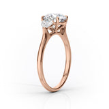 2 CT Asscher Cut Three Stone Lab-Grown Diamond Engagement Ring