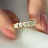 1.7 TCW Oval Lab-Grown Diamond Bezel Full Eternity Wedding Band