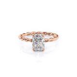2 CT Radiant Cut Twisted Shank Hidden Halo Lab-Grown Diamond Engagement Ring