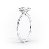 2 CT Oval Cut Half Bezel Pave Lab-Grown Diamond Engagement Ring