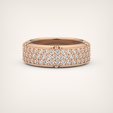 1.00 CT Muti- Row Setting Moissanite Diamond Band For Him