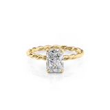 2 CT Radiant Cut Twisted Shank Hidden Halo Lab-Grown Diamond Engagement Ring
