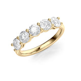 1.5 TCW Round Cut Lab-Grown Diamond Five Stone Wedding Band