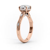 2 CT Asscher Cut Vintage Pave Lab-Grown Diamond Engagement Ring