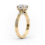 2 CT Radiant Cut Vintage Hidden Halo Lab-Grown Diamond Engagement Ring