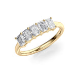 1 TCW Radiant Cut Lab-Grown Diamond Five Stone Wedding Band