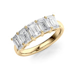 2.5 TCW Emerald Cut Lab-Grown Diamond Five Stone Wedding Band