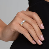 2.5 TCW Emerald Cut Lab-Grown Diamond Five Stone Wedding Band