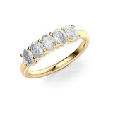 1 TCW Oval Cut Lab-Grown Diamond Five Stone Wedding Band