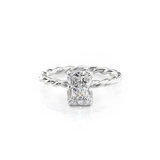 2 CT Radiant Cut Twisted Shank Hidden Halo Lab-Grown Diamond Engagement Ring