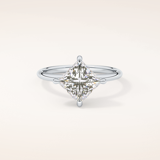 white Princess Cut Solitaire CVD Engagement Ring