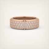 1.00 CT Muti- Row Setting Moissanite Diamond Band For Him