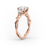2 CT Oval Cut Three Stone Twig Lab-Grown Diamond Engagement Ring