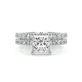 1.5 CT Princess Cut Pave Lab-Grown Diamond Bridal Set
