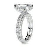 2 CT Radiant Cut Bezel & Pave Lab-Grown Diamond Bridal Set