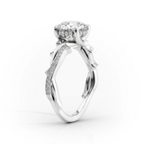 3 CT Oval Cut Pave Twig Lab-Grown Diamond Engagement Ring