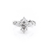 2.5 CT Marquise Cut Three Stone Twig Lab-Grown Diamond Engagement Ring